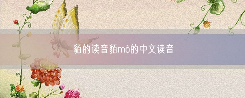 貊的读音貊mò的中文读音