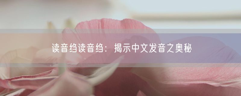 读音绉读音绉：揭示中文发音之奥秘