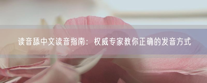 读音舔中文读音指南：权威专家教你正确的发音方式