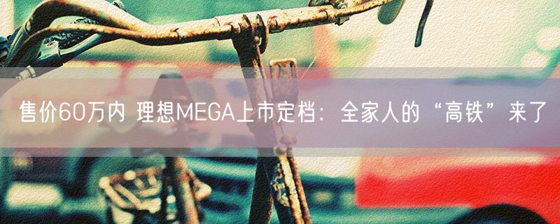 售价60万内 理想MEGA上市定档：全家人的“高铁”来了