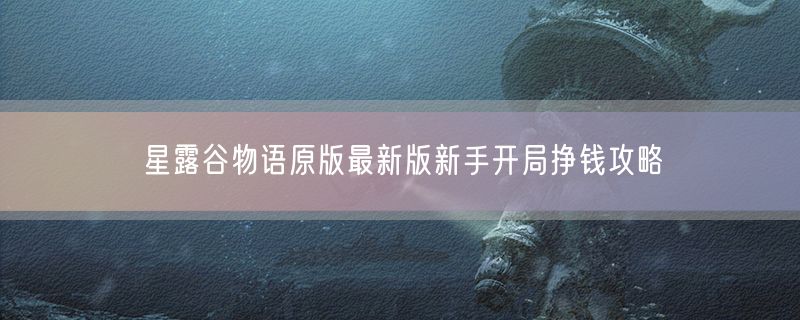 星露谷物语原版最新版新手开局挣钱攻略